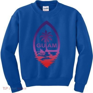 Guam Seal Shimmer Sunset Print Great Gift Cool Gift Kids Sweatshirt