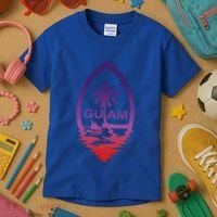 Guam Seal Shimmer Sunset Print Great Gift Cool Gift Kids T-Shirt thumb 3