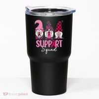 Gnomes Support Squad Breast Cancer Awareness Pink Ribbon Tumbler thumb 0