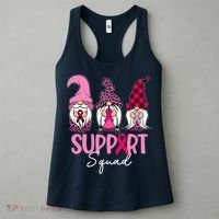 Gnomes Support Squad Breast Cancer Awareness Pink Ribbon Women's Tank Top thumb 3