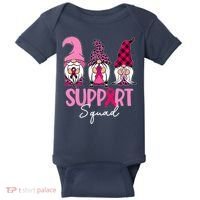 Gnomes Support Squad Breast Cancer Awareness Pink Ribbon Baby Bodysuit thumb 0