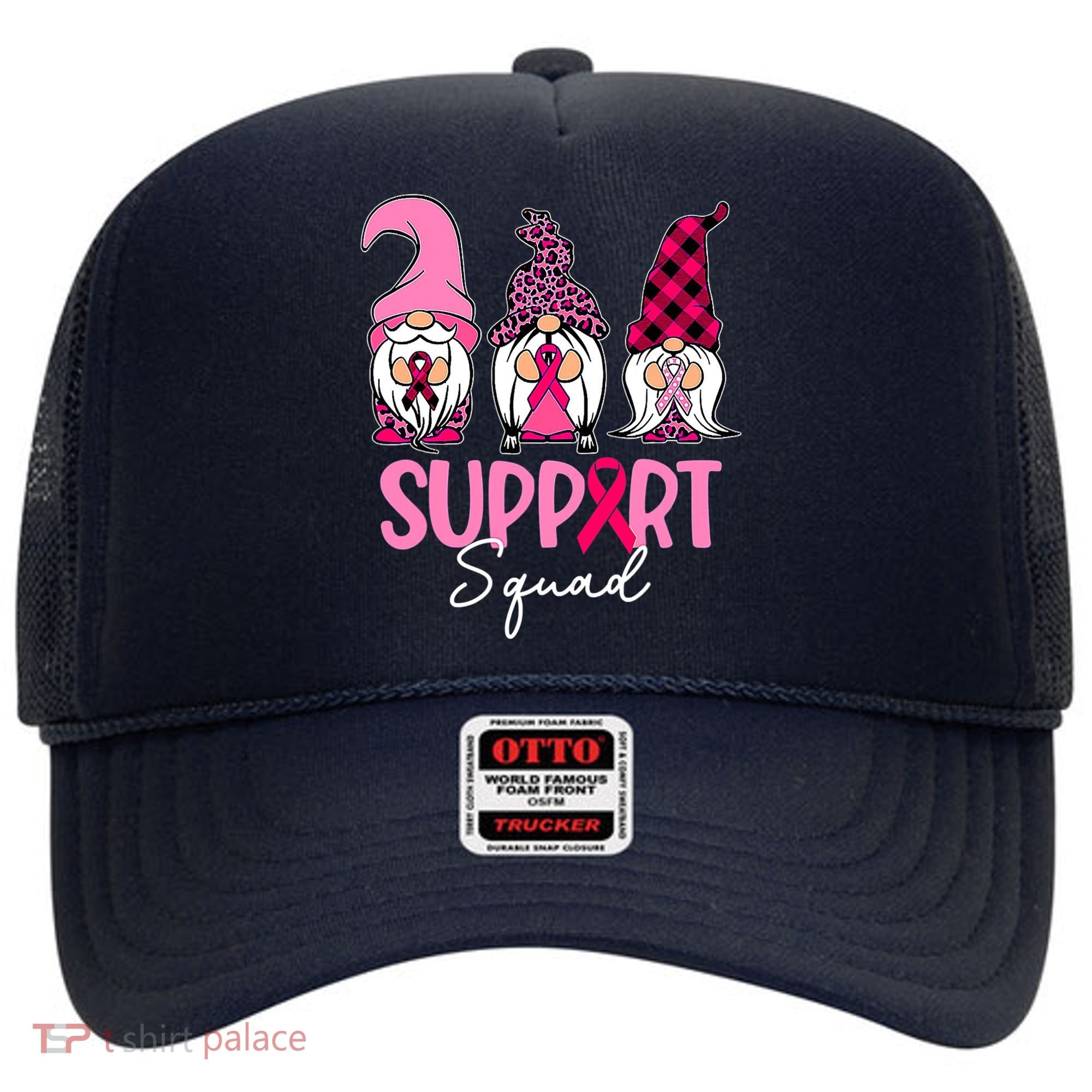 Gnomes Support Squad Breast Cancer Awareness Pink Ribbon Hat
