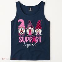 Gnomes Support Squad Breast Cancer Awareness Pink Ribbon Tank Top thumb 2