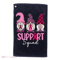 Gnomes Support Squad Breast Cancer Awareness Pink Ribbon Golf Towel thumb 0