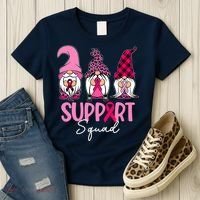 Gnomes Support Squad Breast Cancer Awareness Pink Ribbon Women's T-Shirt thumb 3