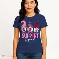 Gnomes Support Squad Breast Cancer Awareness Pink Ribbon Women's T-Shirt thumb 4