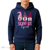 Gnomes Support Squad Breast Cancer Awareness Pink Ribbon Kids Hoodie thumb 4