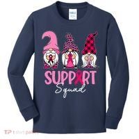 Gnomes Support Squad Breast Cancer Awareness Pink Ribbon Kids Long Sleeve Shirt thumb 0