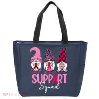 Gnomes Support Squad Breast Cancer Awareness Pink Ribbon Tote Bag thumb 0