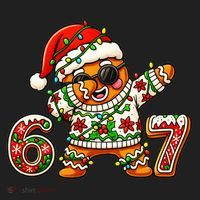 Gingerbread Six Seven 67 Ice Cream Drip Christmas Women's Sweatshirt thumb 2