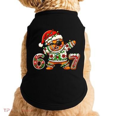 Gingerbread Six Seven 67 Ice Cream Drip Christmas Doggie Tank