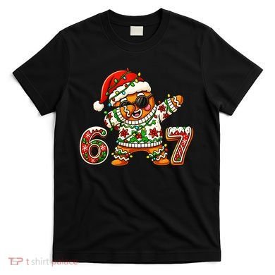 Gingerbread Six Seven 67 Ice Cream Drip Christmas T-Shirt
