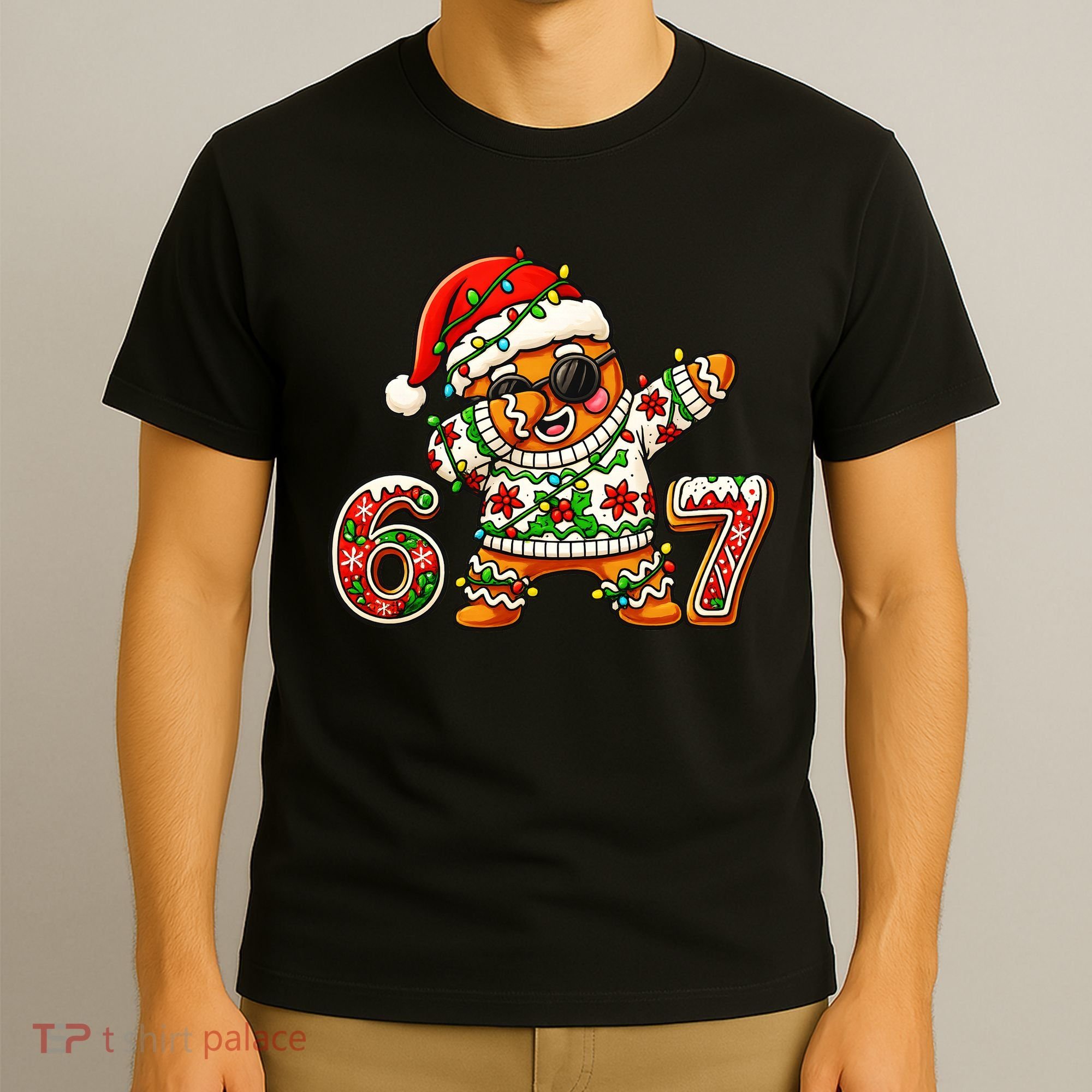 Gingerbread Six Seven 67 Ice Cream Drip Christmas T-Shirt