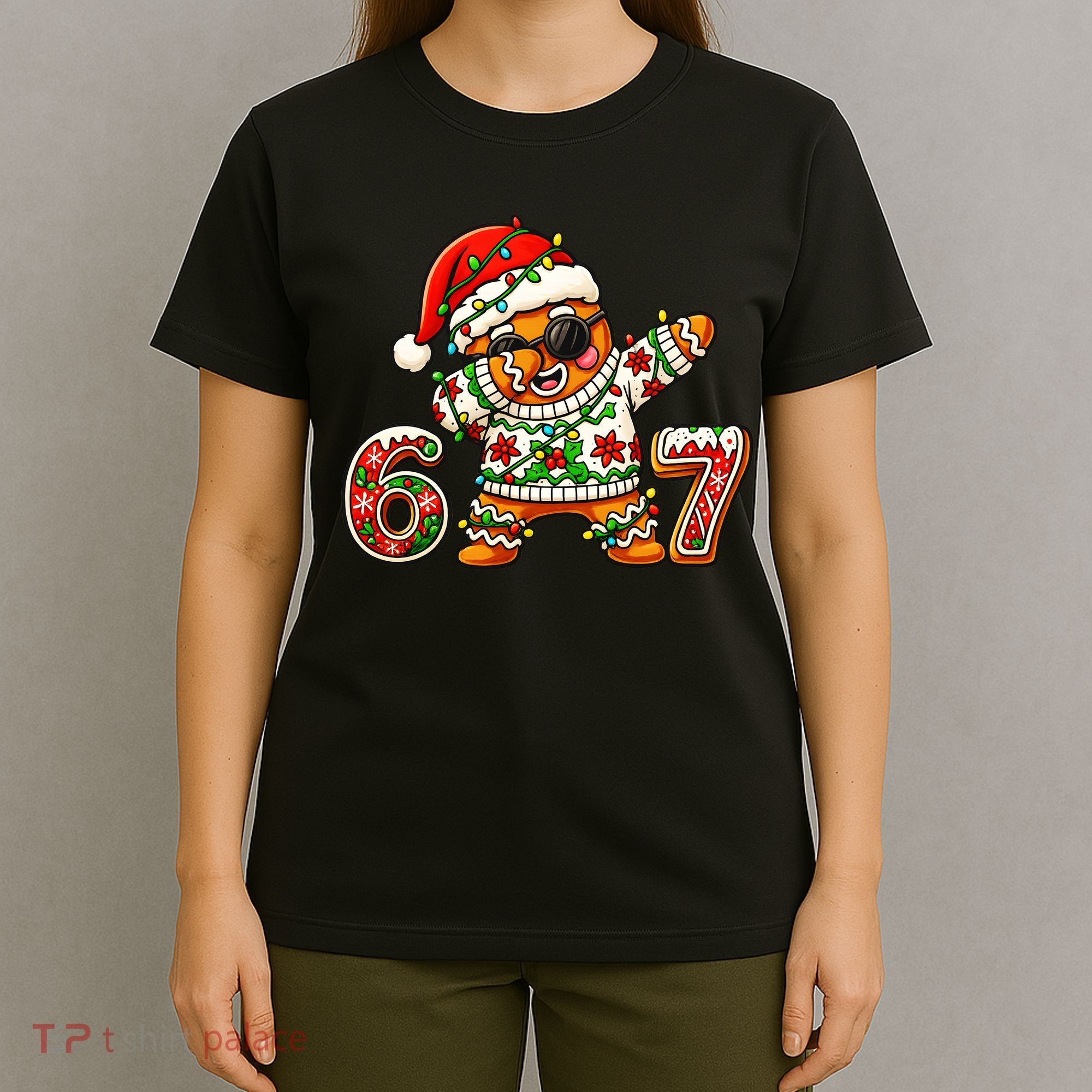 Gingerbread Six Seven 67 Ice Cream Drip Christmas T-Shirt