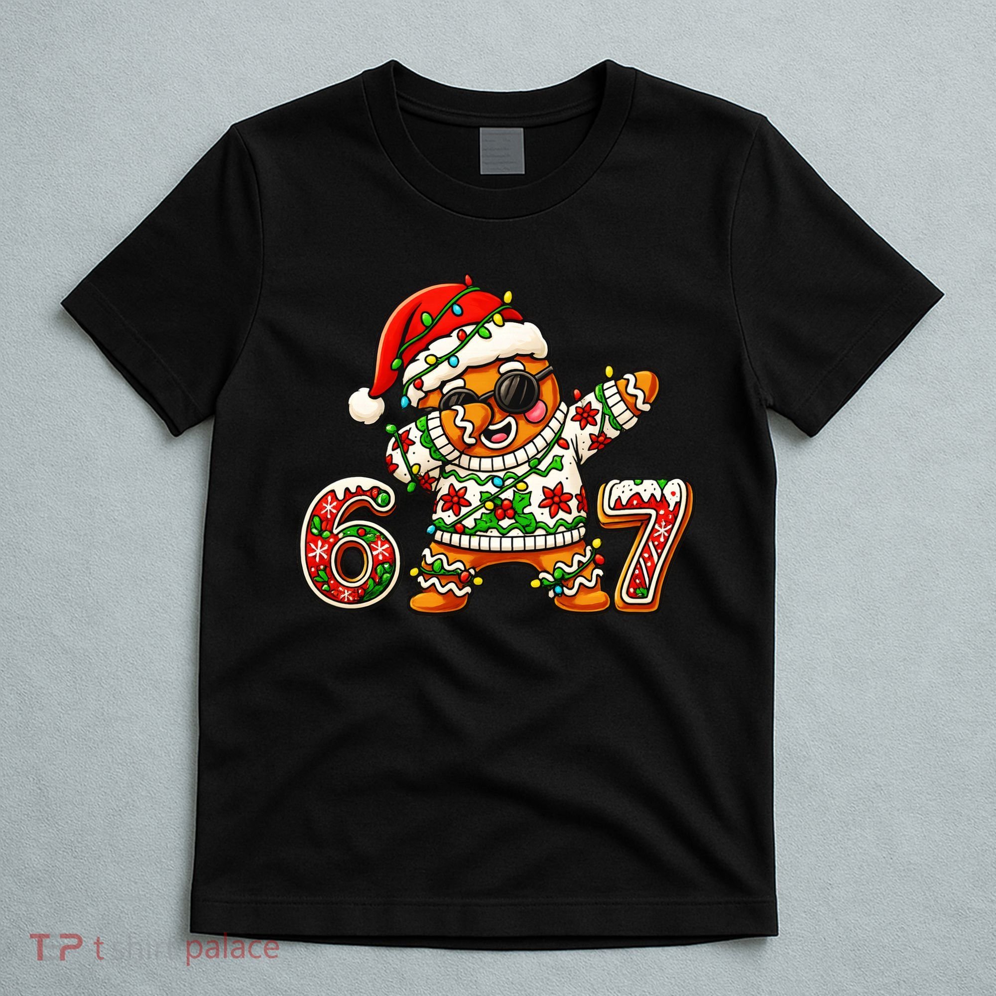 Gingerbread Six Seven 67 Ice Cream Drip Christmas T-Shirt
