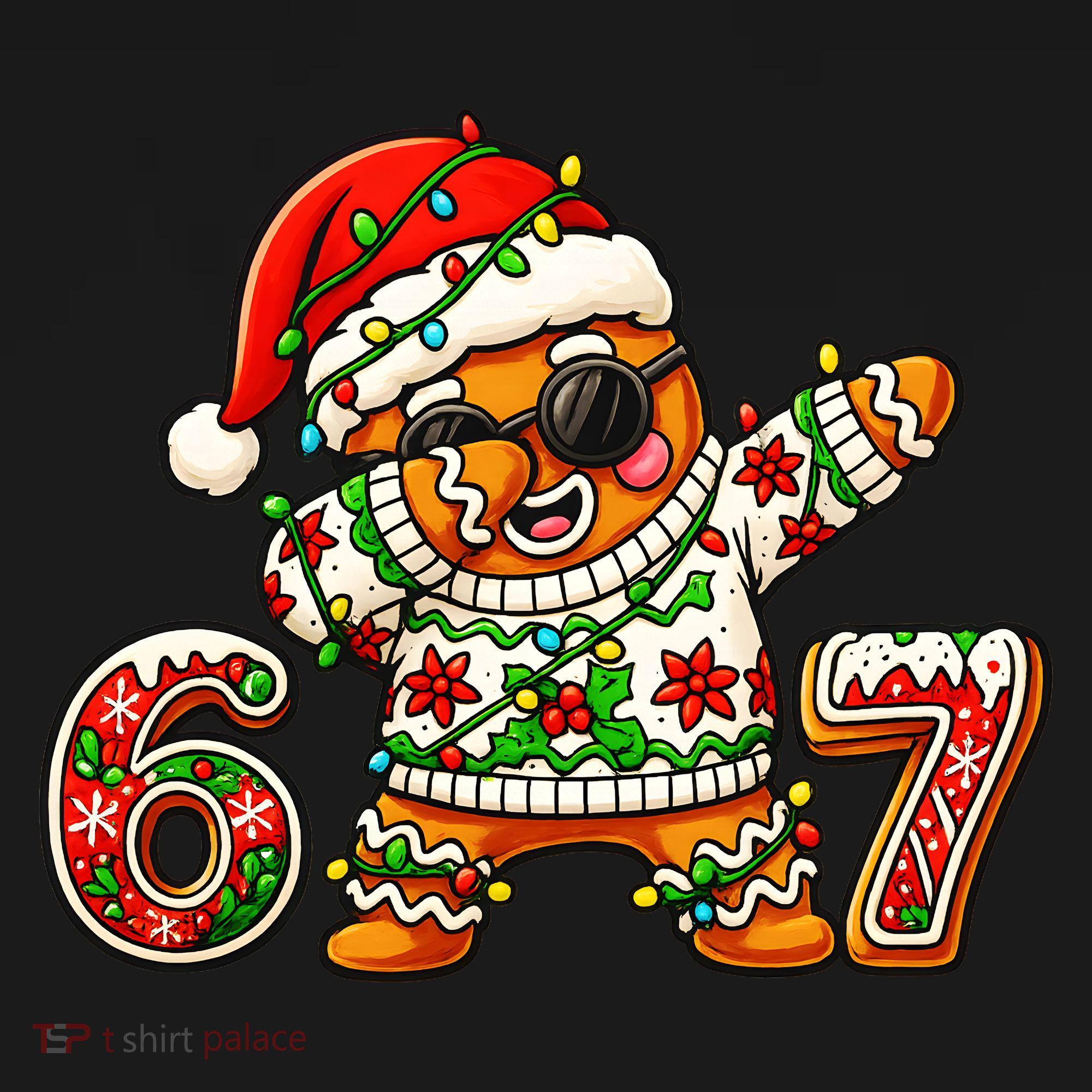 Gingerbread Six Seven 67 Ice Cream Drip Christmas Bucket Hat