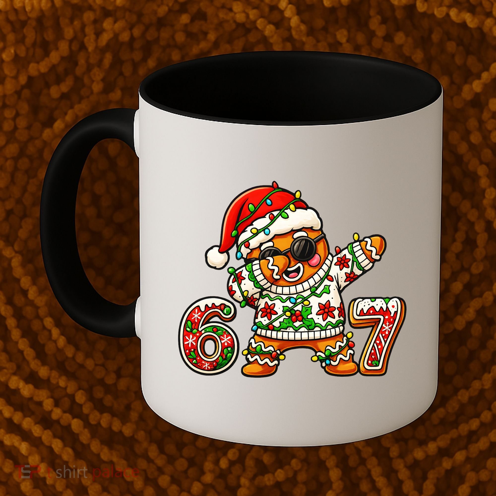 Gingerbread Six Seven 67 Ice Cream Drip Christmas Coffee Mug