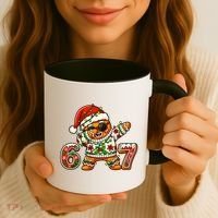 Gingerbread Six Seven 67 Ice Cream Drip Christmas Coffee Mug thumb 3