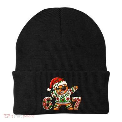 Gingerbread Six Seven 67 Ice Cream Drip Christmas Beanie