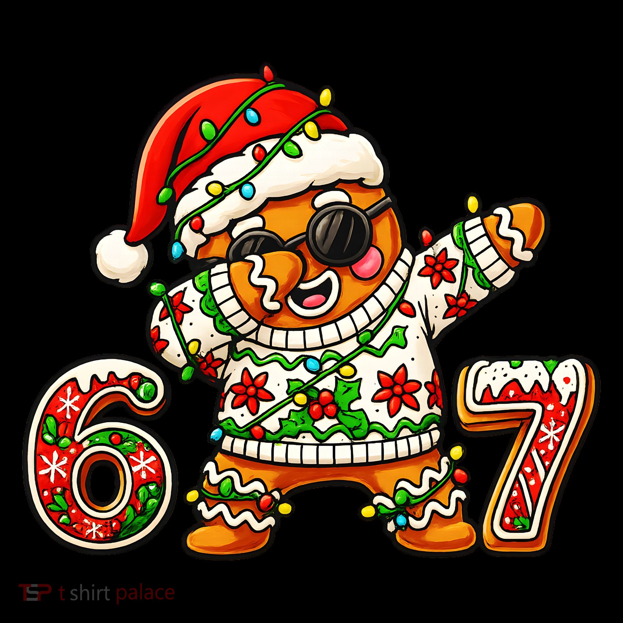 Gingerbread Six Seven 67 Ice Cream Drip Christmas Women's Hoodie