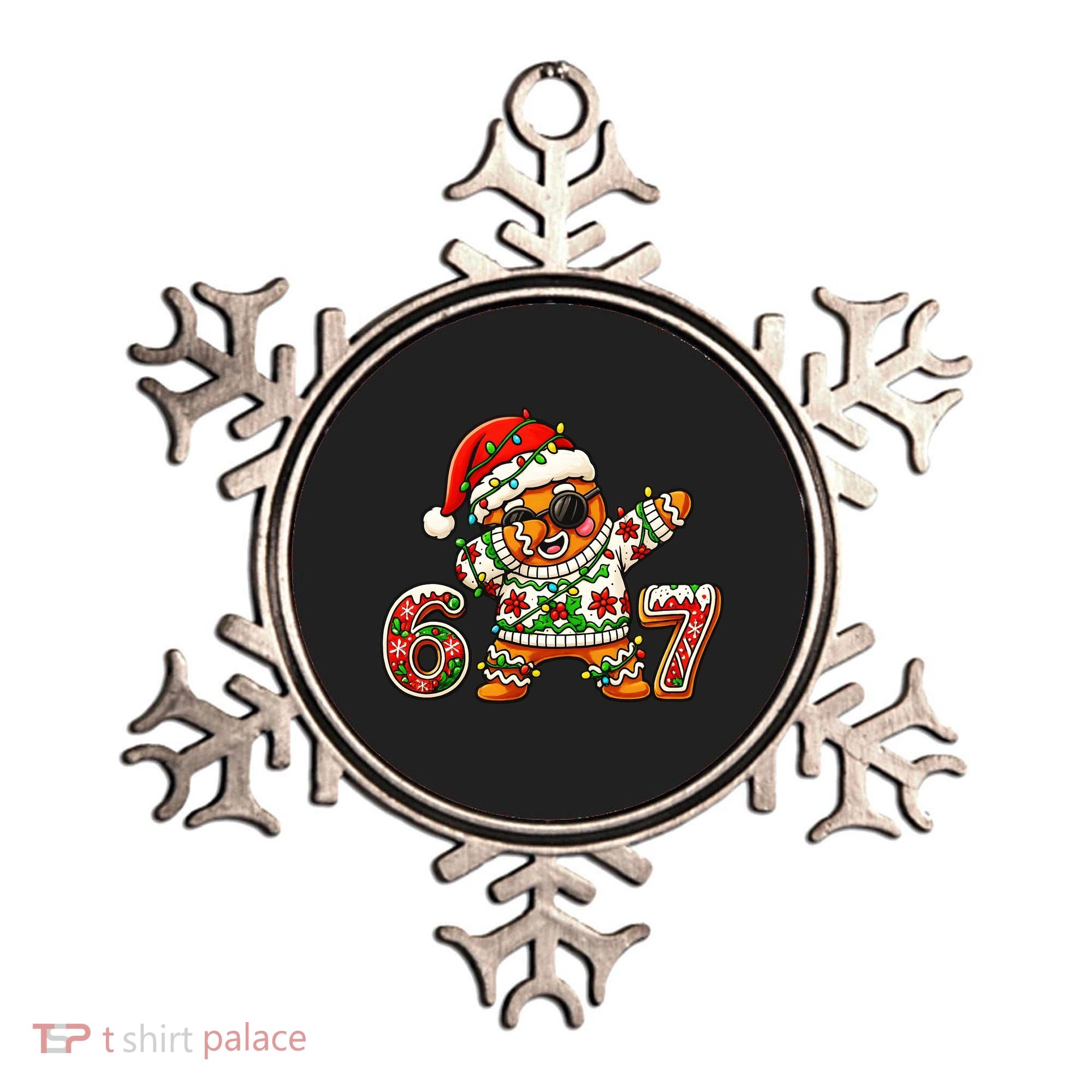 Gingerbread Six Seven 67 Ice Cream Drip Christmas Ornament
