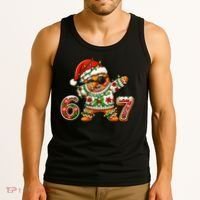 Gingerbread Six Seven 67 Ice Cream Drip Christmas Tank Top thumb 3