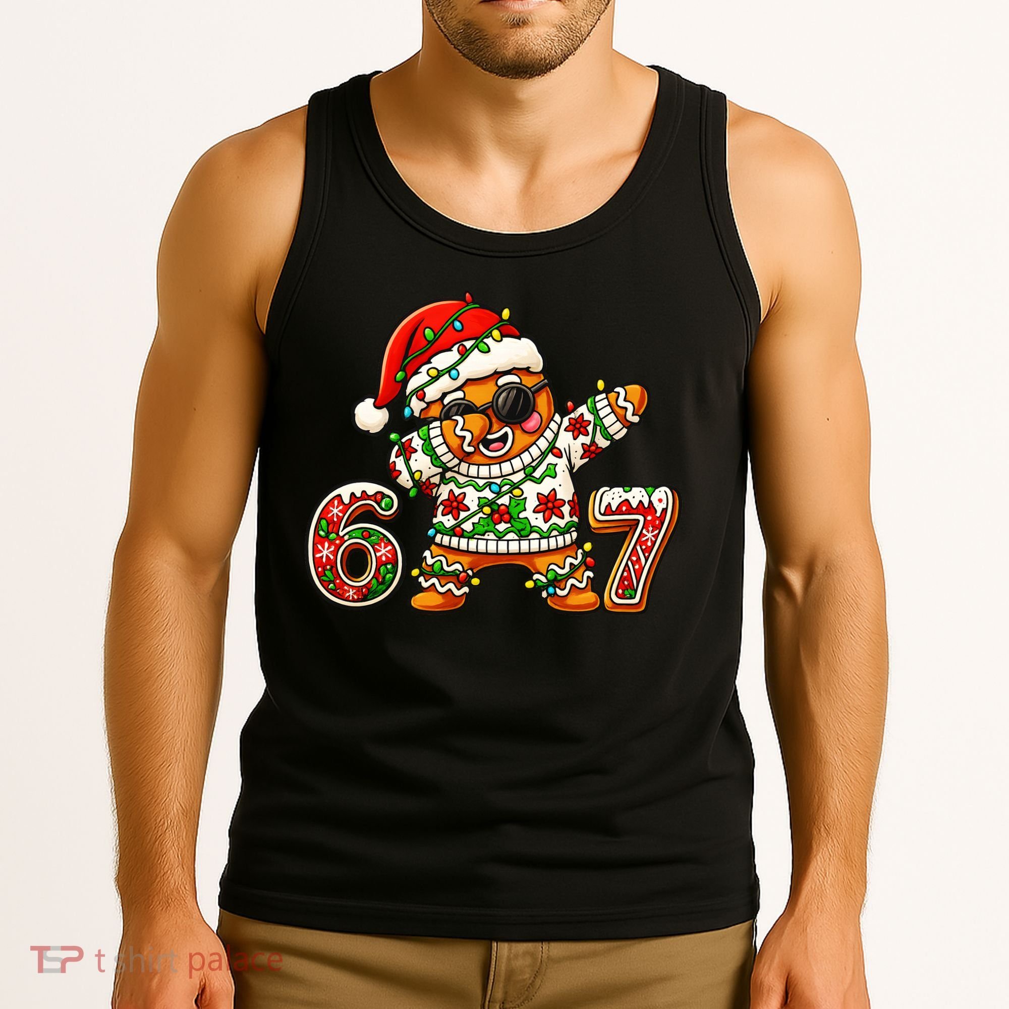 Gingerbread Six Seven 67 Ice Cream Drip Christmas Tank Top