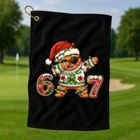 Gingerbread Six Seven 67 Ice Cream Drip Christmas Golf Towel thumb 1