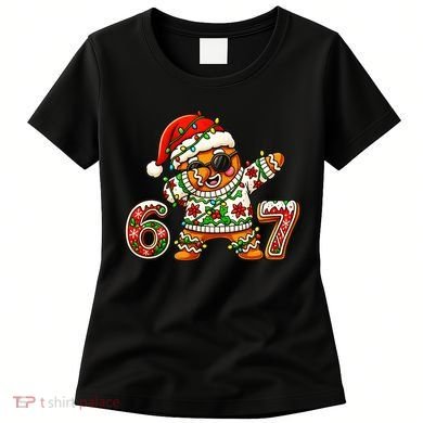 Gingerbread Six Seven 67 Ice Cream Drip Christmas Women's T-Shirt