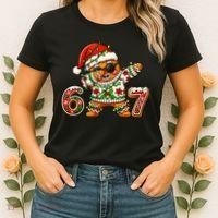 Gingerbread Six Seven 67 Ice Cream Drip Christmas Women's T-Shirt thumb 2