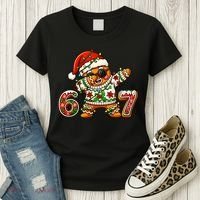 Gingerbread Six Seven 67 Ice Cream Drip Christmas Women's T-Shirt thumb 3