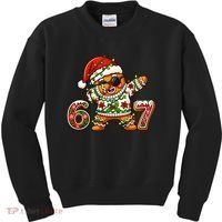 Gingerbread Six Seven 67 Ice Cream Drip Christmas Kids Sweatshirt thumb 0
