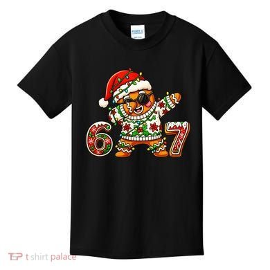 Gingerbread Six Seven 67 Ice Cream Drip Christmas Kids T-Shirt