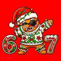 Gingerbread Six Seven 67 Ice Cream Drip Christmas Santa Hat thumb 1