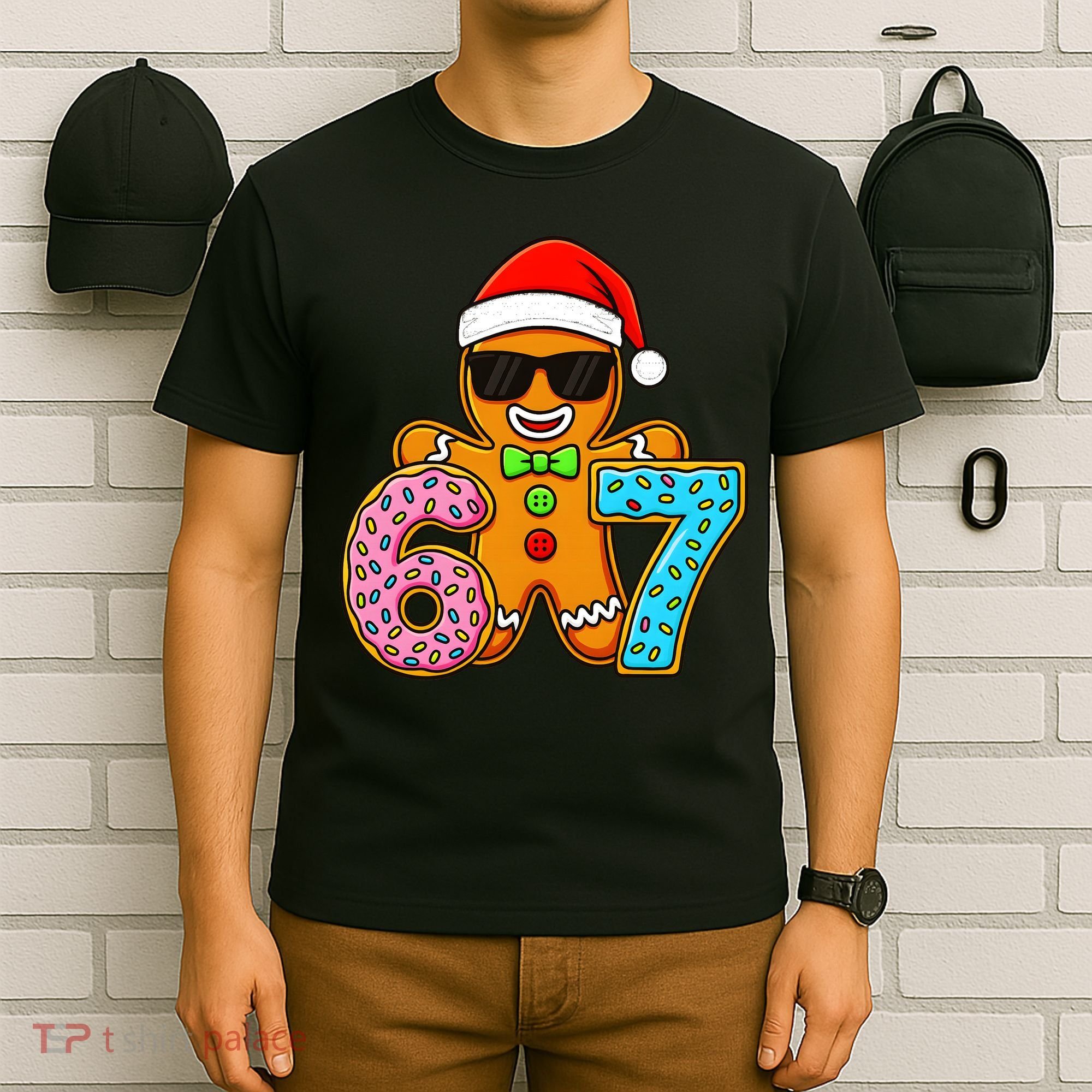 Gingerbread Six Seven 67 Ice Cream Christmas T-Shirt