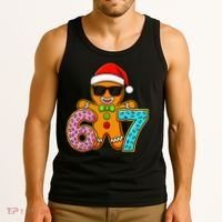 Gingerbread Six Seven 67 Ice Cream Christmas Tank Top thumb 3