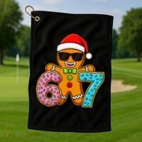 Gingerbread Six Seven 67 Ice Cream Christmas Golf Towel thumb 1
