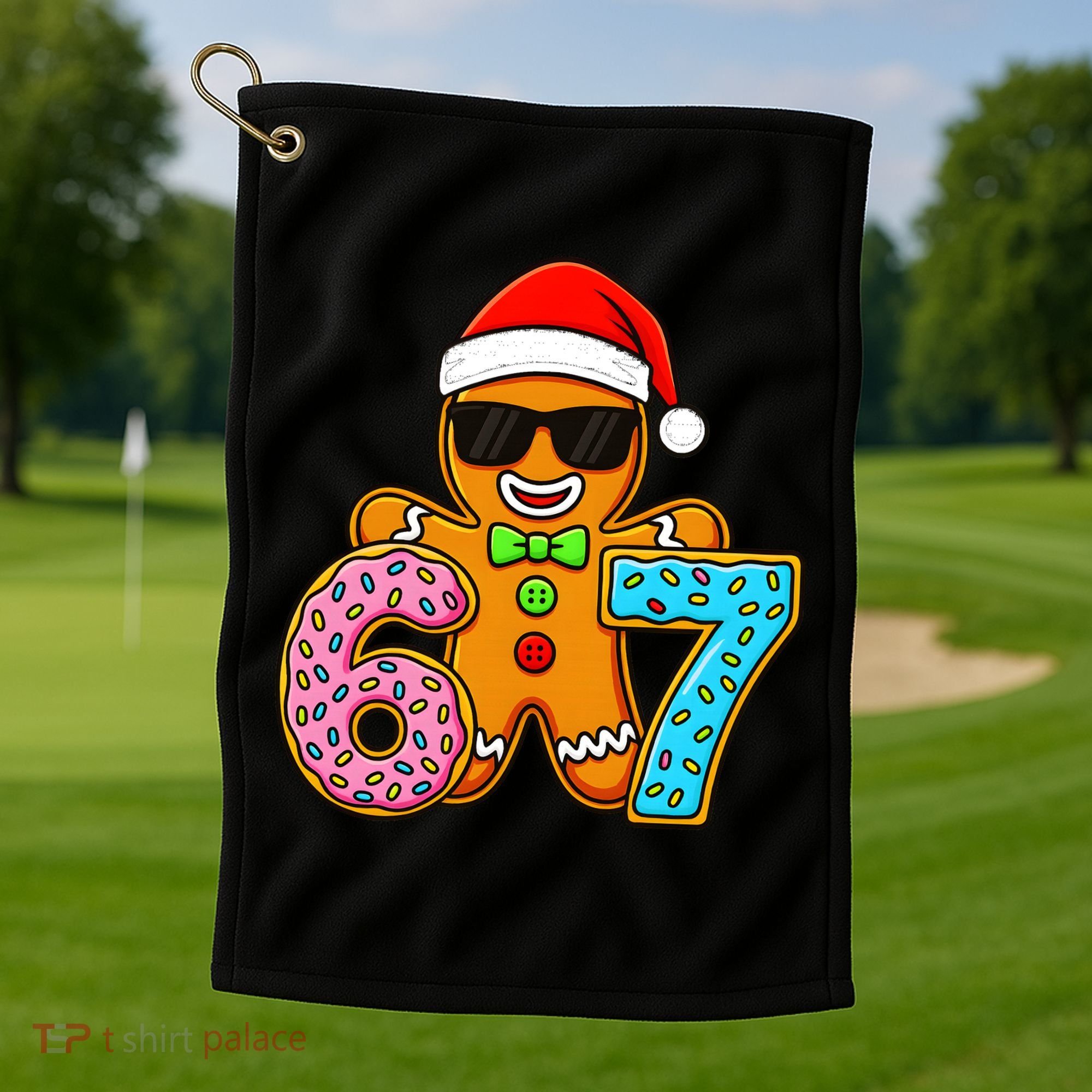 Gingerbread Six Seven 67 Ice Cream Christmas Golf Towel