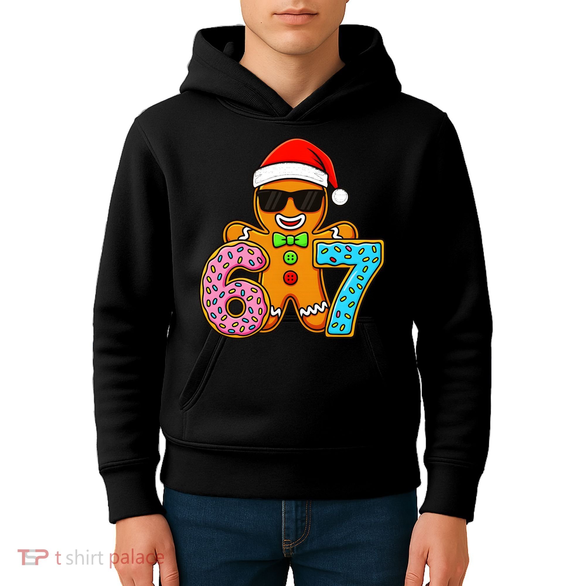 Gingerbread Six Seven 67 Ice Cream Christmas Kids Hoodie