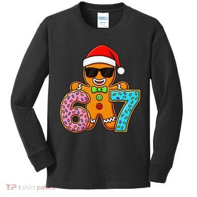 Gingerbread Six Seven 67 Ice Cream Christmas Kids Long Sleeve Shirt