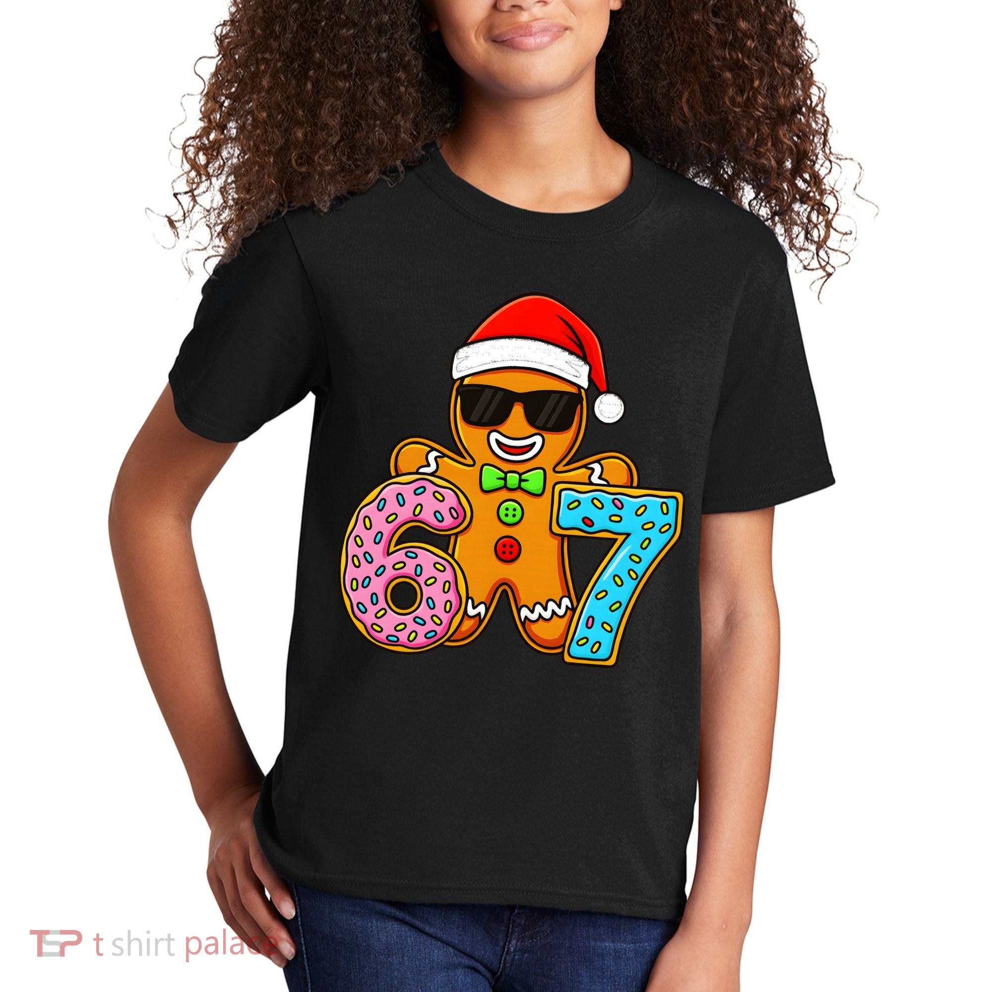 Gingerbread Six Seven 67 Ice Cream Christmas Kids T-Shirt