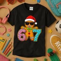 Gingerbread Six Seven 67 Ice Cream Christmas Kids T-Shirt thumb 3