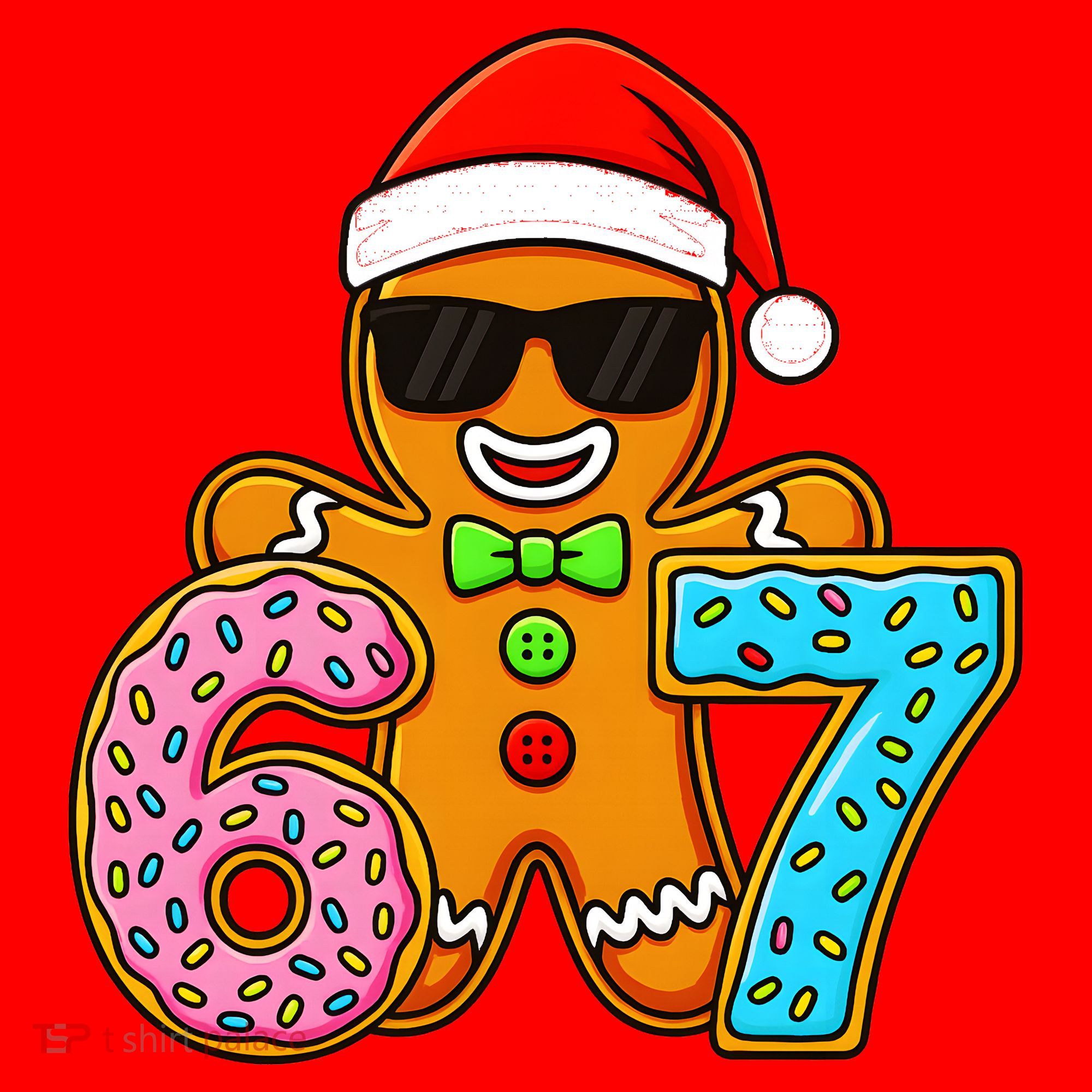 Gingerbread Six Seven 67 Ice Cream Christmas Santa Hat