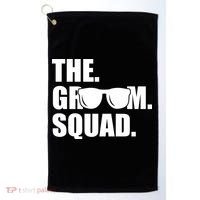 Groom Squad Sunglasses Bachelor Party Golf Towel thumb 0