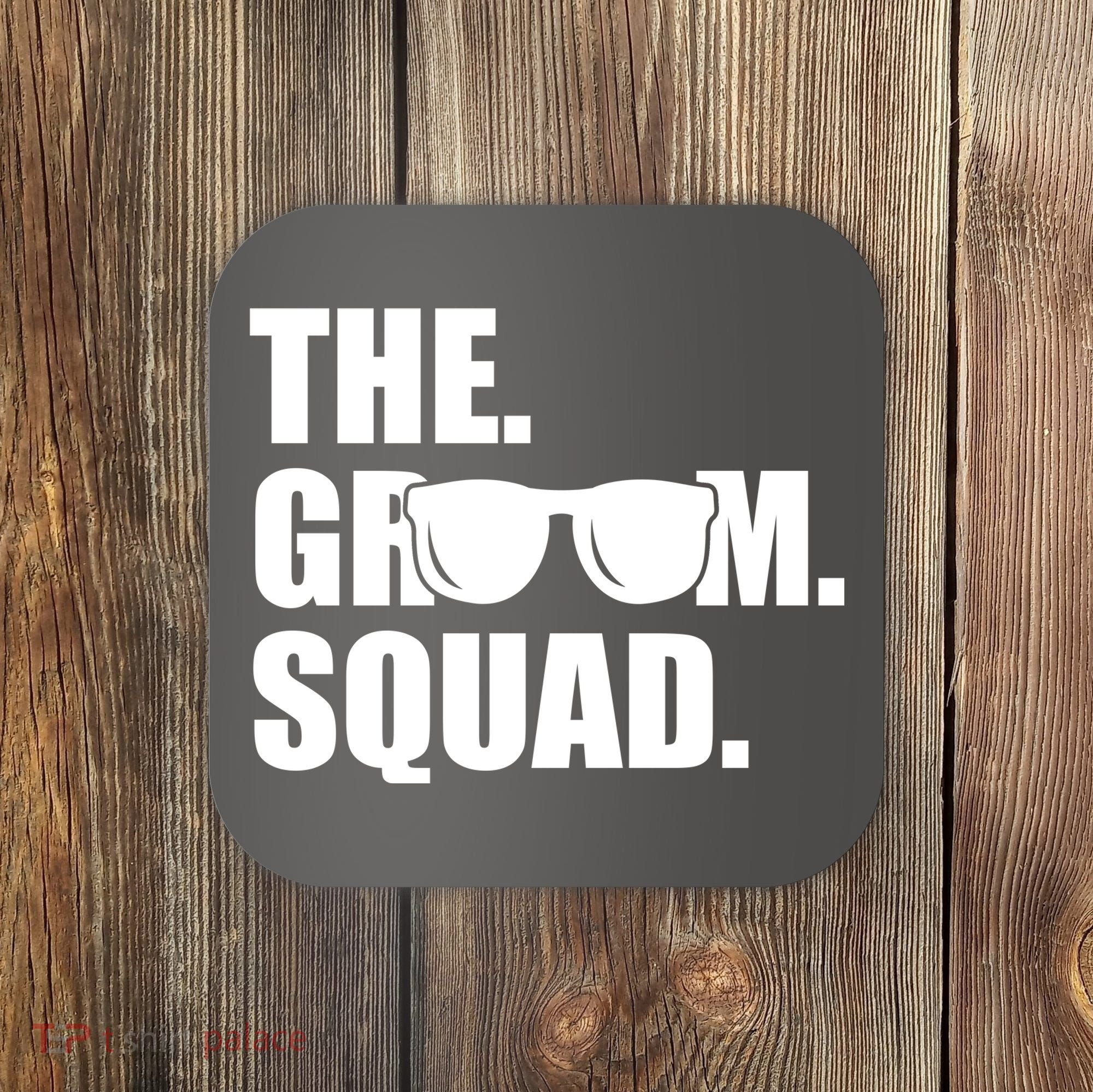 Groom Squad Sunglasses Bachelor Party Coaster