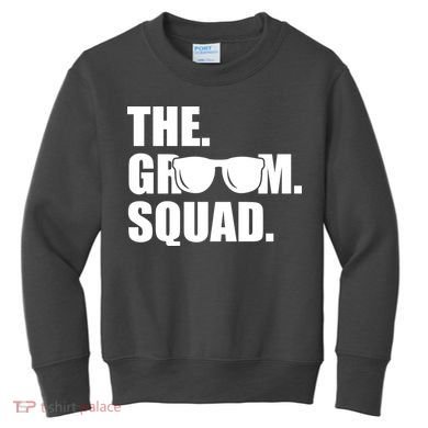 Groom Squad Sunglasses Bachelor Party Kids Sweatshirt