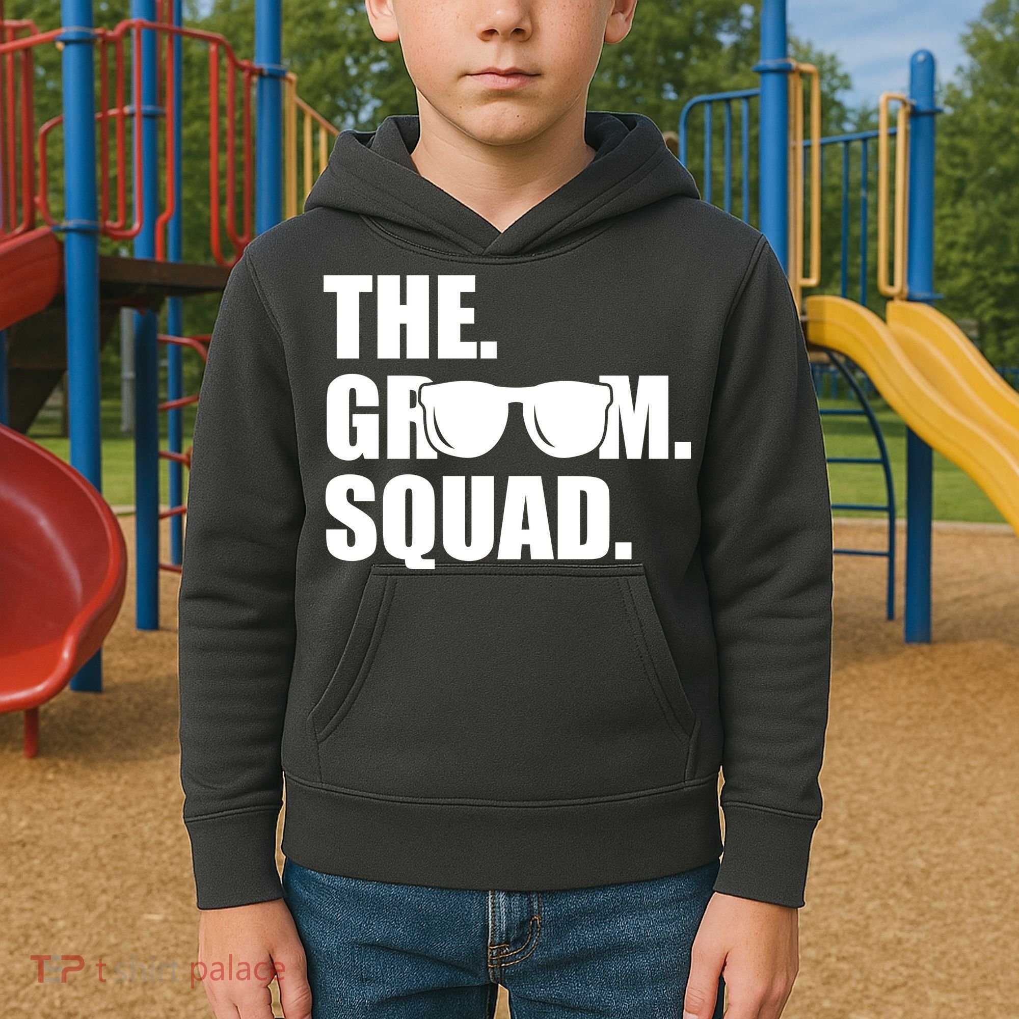 Groom Squad Sunglasses Bachelor Party Kids Hoodie