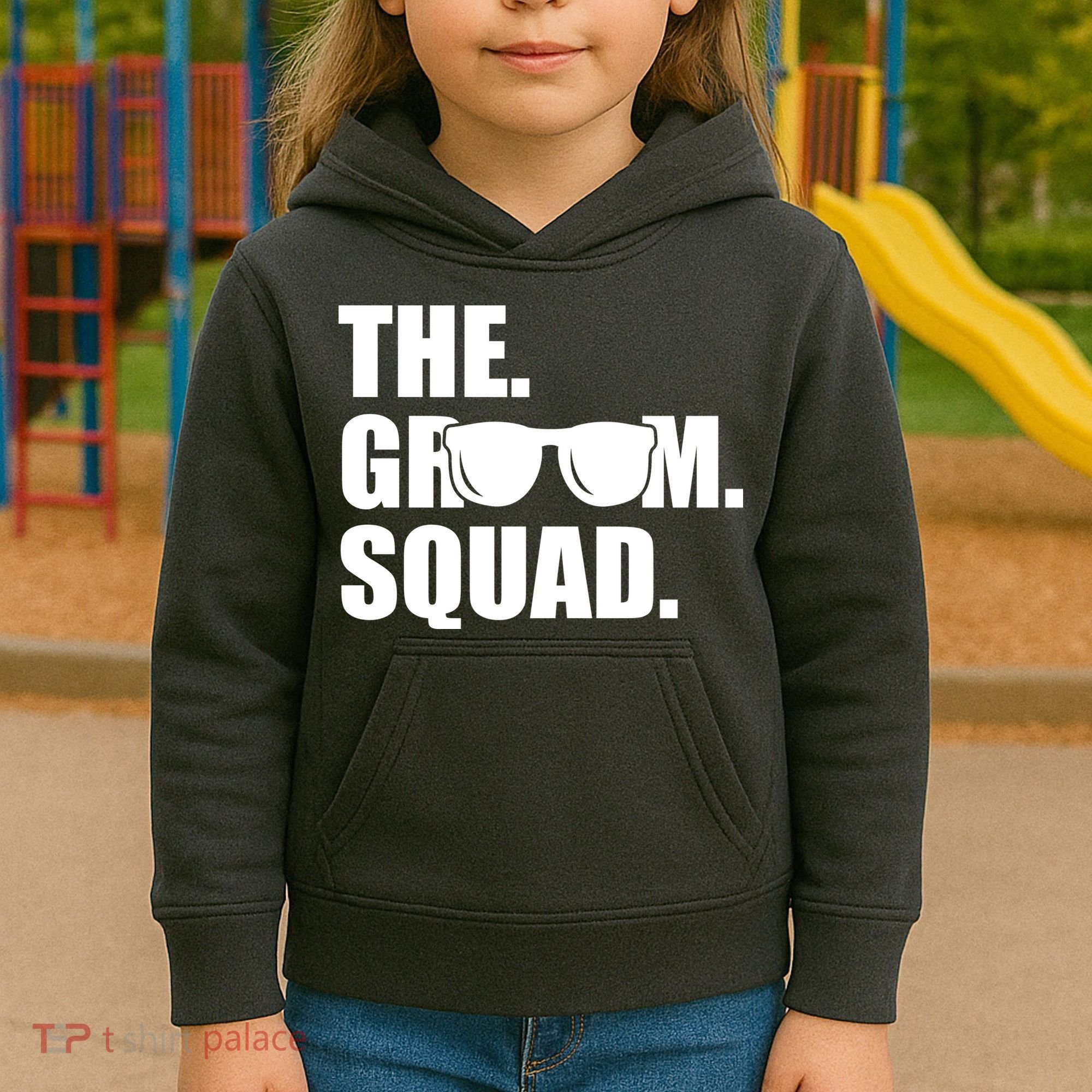 Groom Squad Sunglasses Bachelor Party Kids Hoodie
