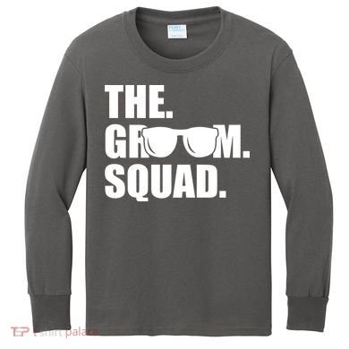 Groom Squad Sunglasses Bachelor Party Kids Long Sleeve Shirt