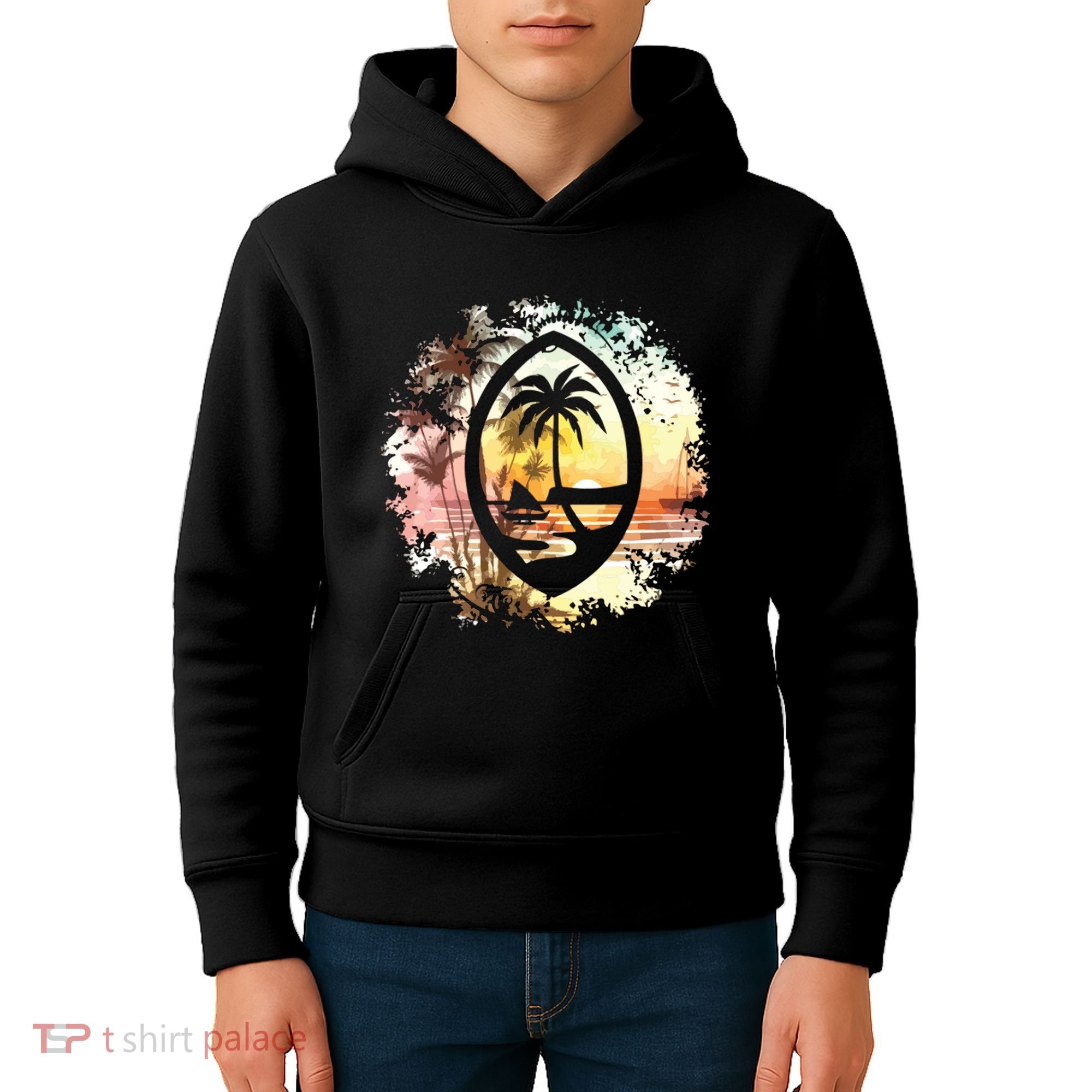 Guam Seal Sunrise Women Kids Hoodie